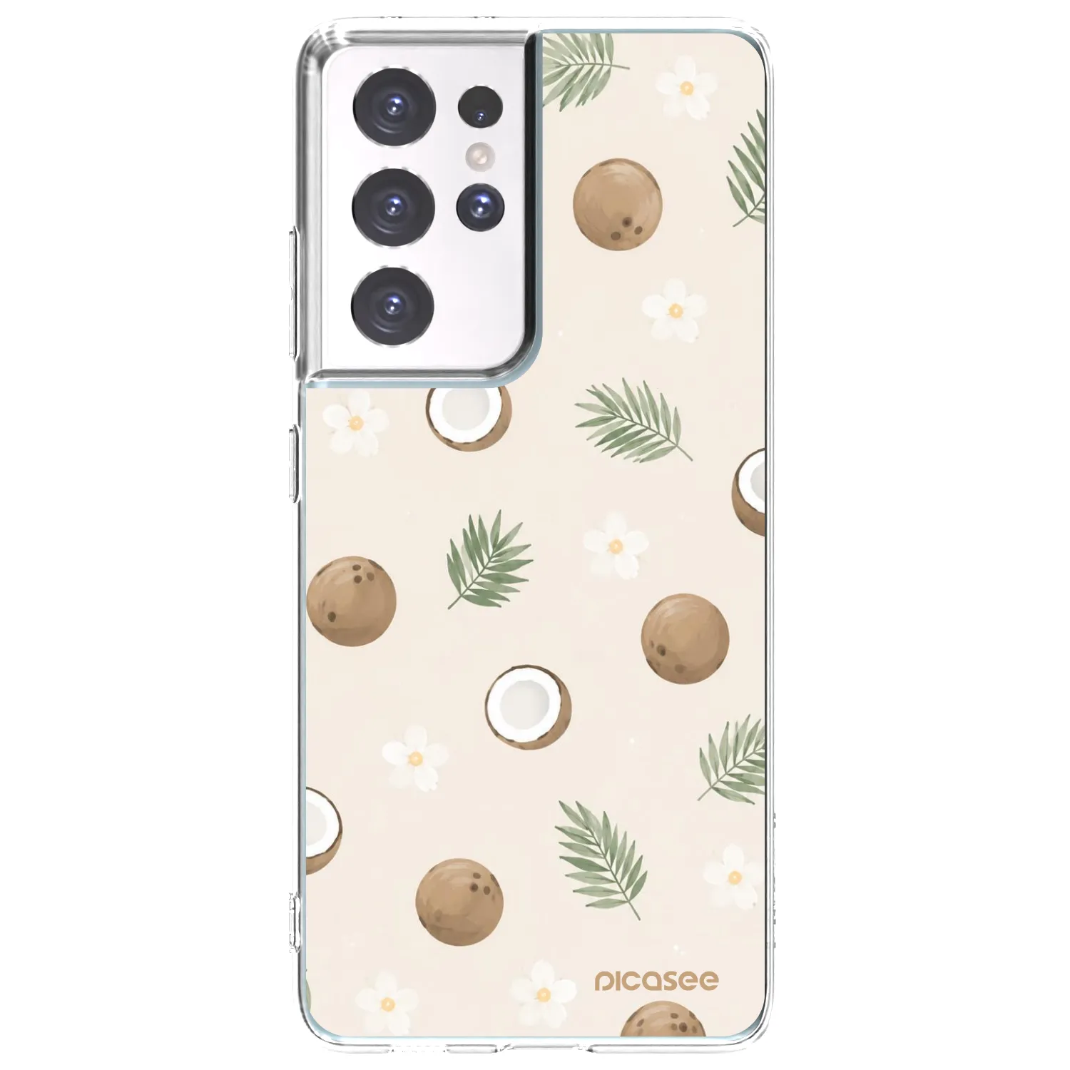 Picasee silikonowe przeźroczyste etui na Samsung Galaxy S21 Ultra 5G G998B - Coconut Breeze