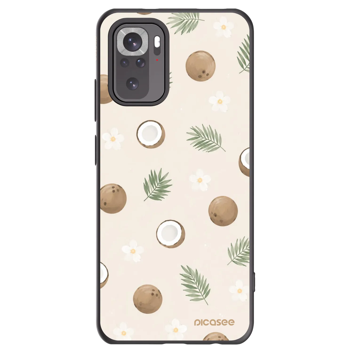 Picasee silikonowe czarne etui na Xiaomi Redmi Note 10 - Coconut Breeze