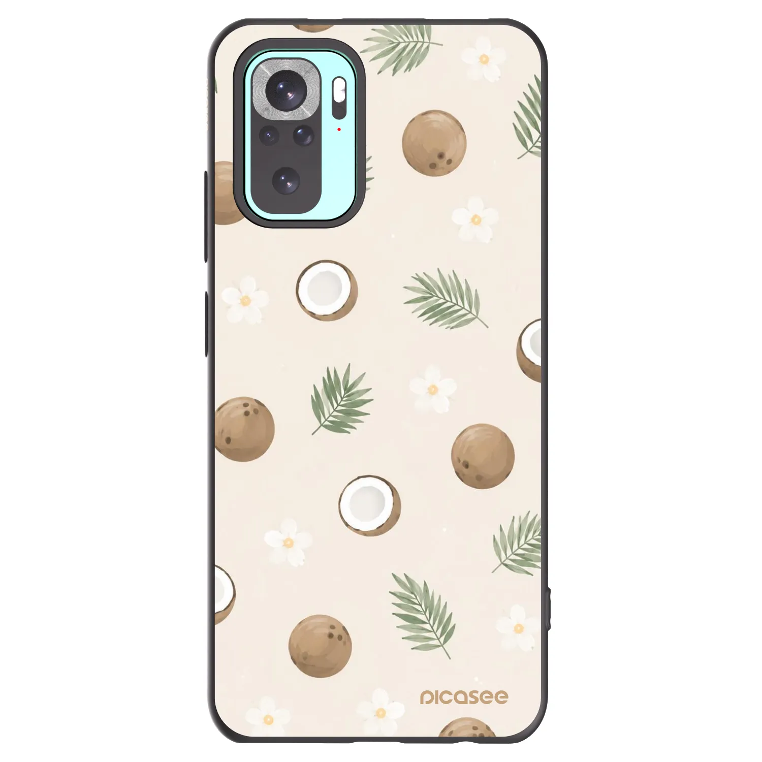 Picasee silikonowe czarne etui na Xiaomi Redmi Note 10 Pro - Coconut Breeze