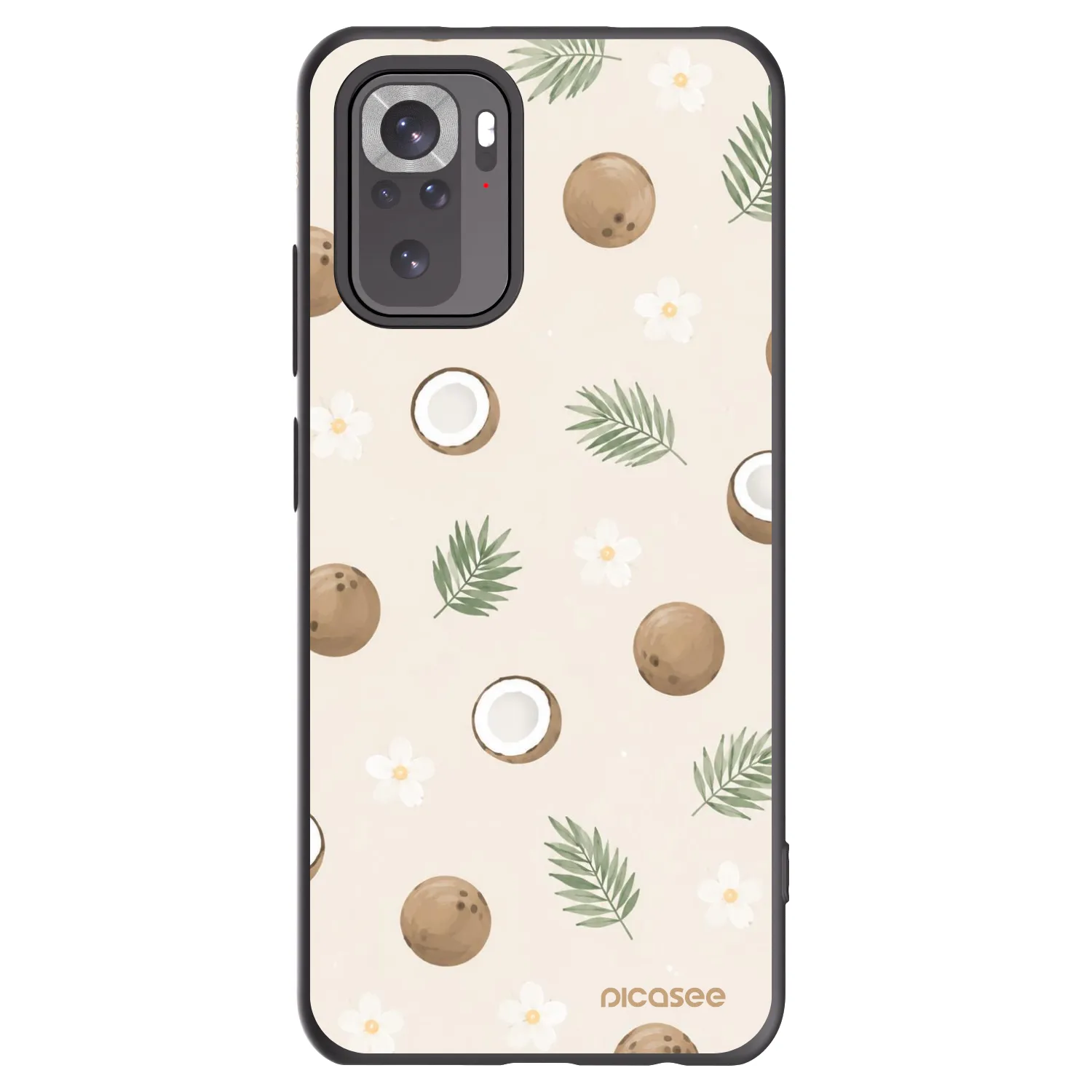 Picasee silikonowe czarne etui na Xiaomi Redmi Note 10S - Coconut Breeze