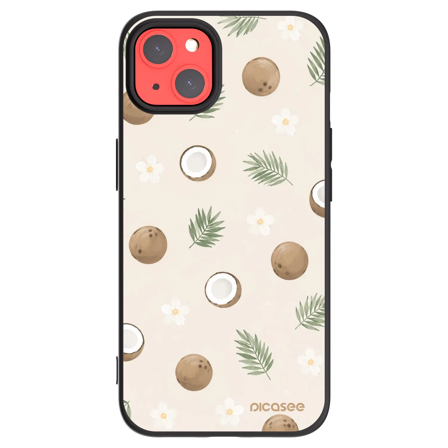 Picasee silikonowe czarne etui na Apple iPhone 13 - Coconut Breeze