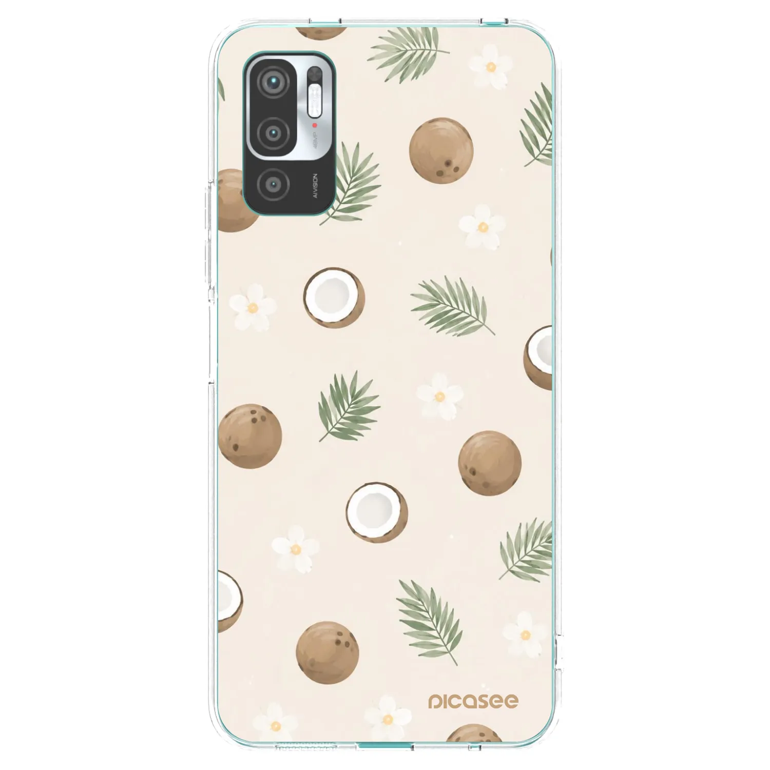 Picasee silikonowe przeźroczyste etui na Xiaomi Redmi Note 10 5G - Coconut Breeze