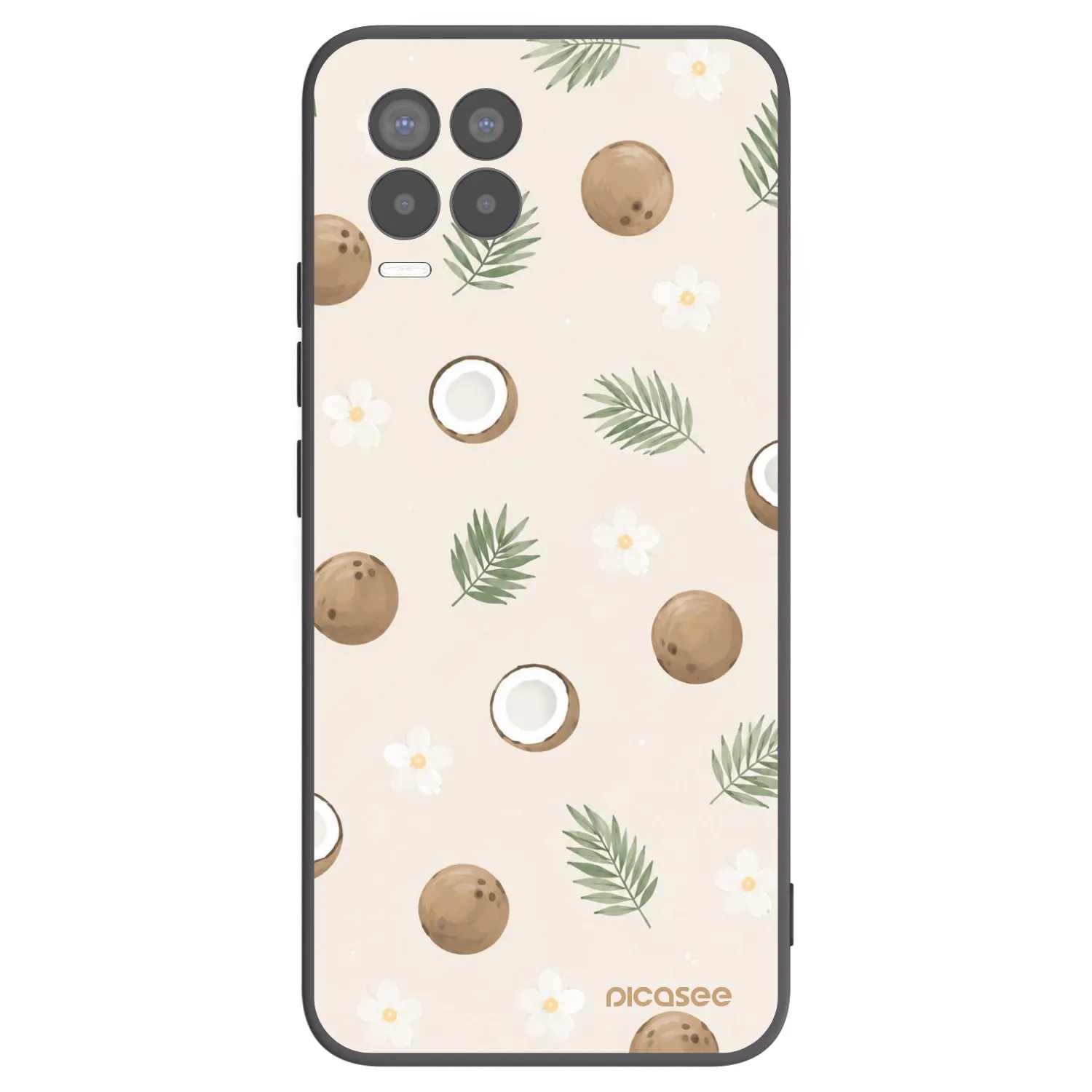 Picasee silikonowe czarne etui na Realme 8 Pro - Coconut Breeze