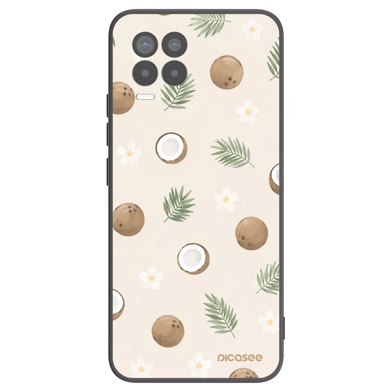 Picasee silikonowe czarne etui na Realme 8 4G - Coconut Breeze
