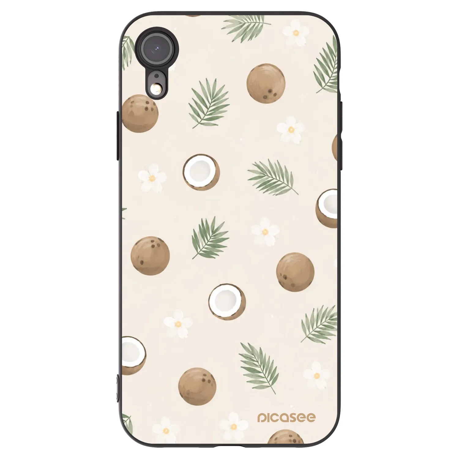 Picasee silikonowe czarne etui na Apple iPhone XR - Coconut Breeze