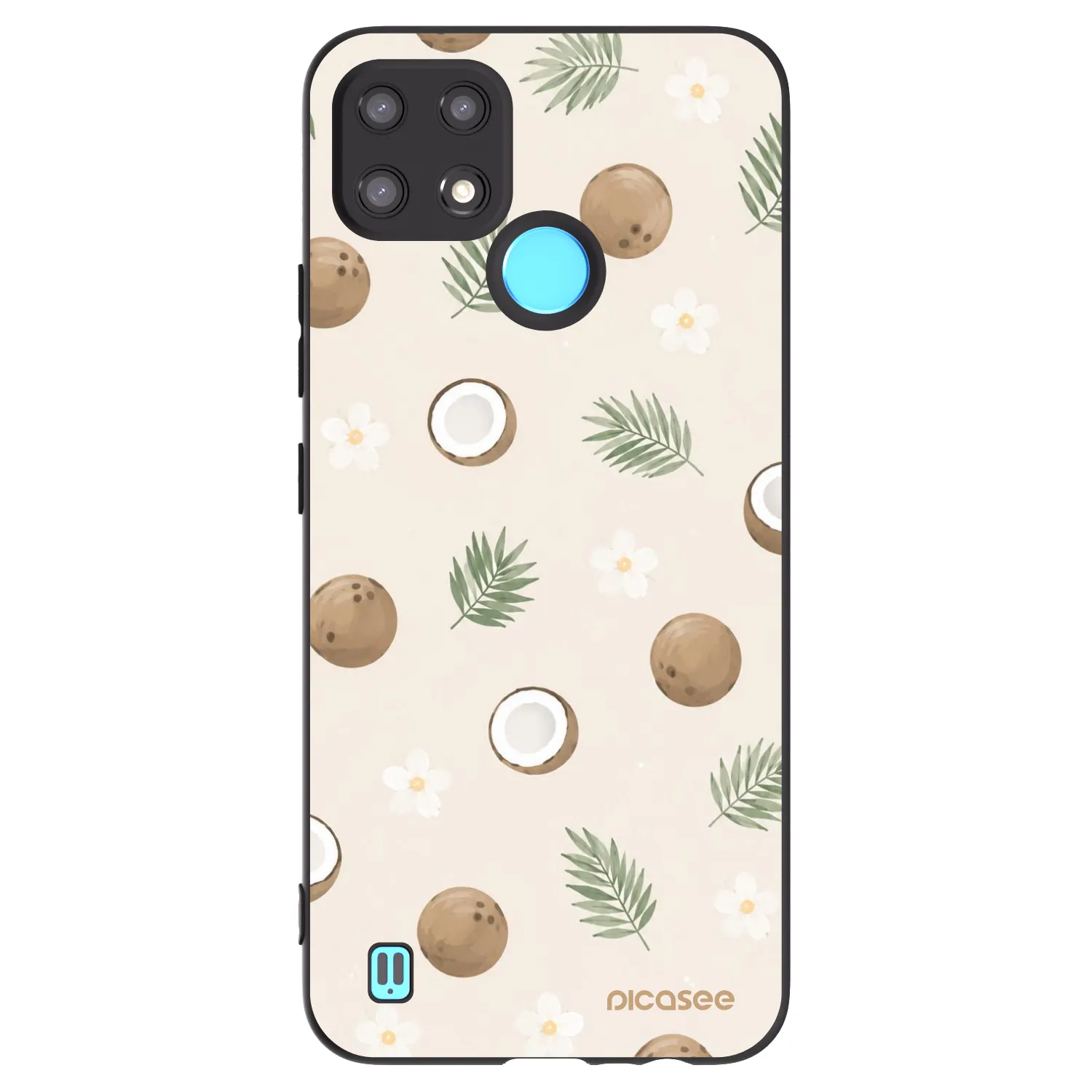 Picasee silikonowe czarne etui na Realme C21 - Coconut Breeze