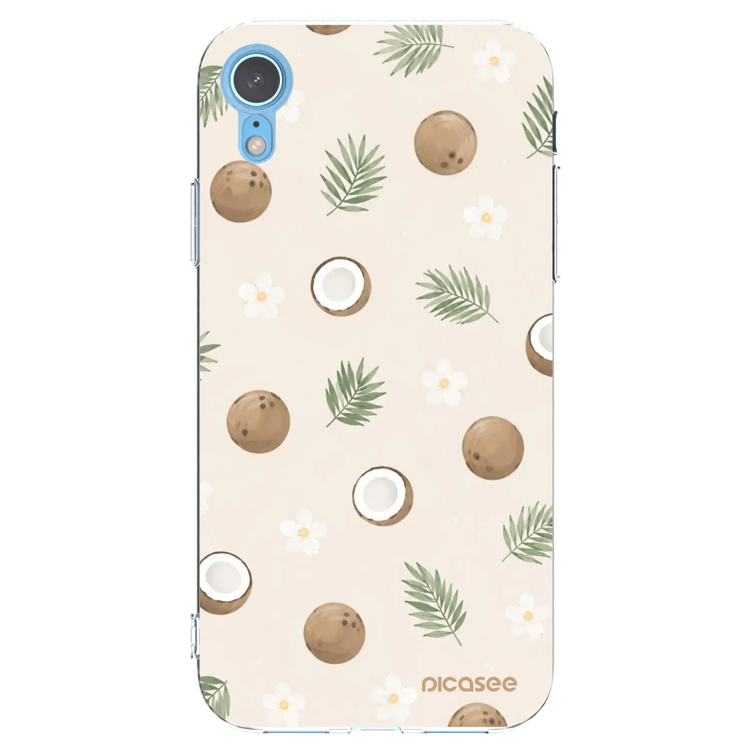 Picasee silikonowe przeźroczyste etui na Apple iPhone XR - Coconut Breeze