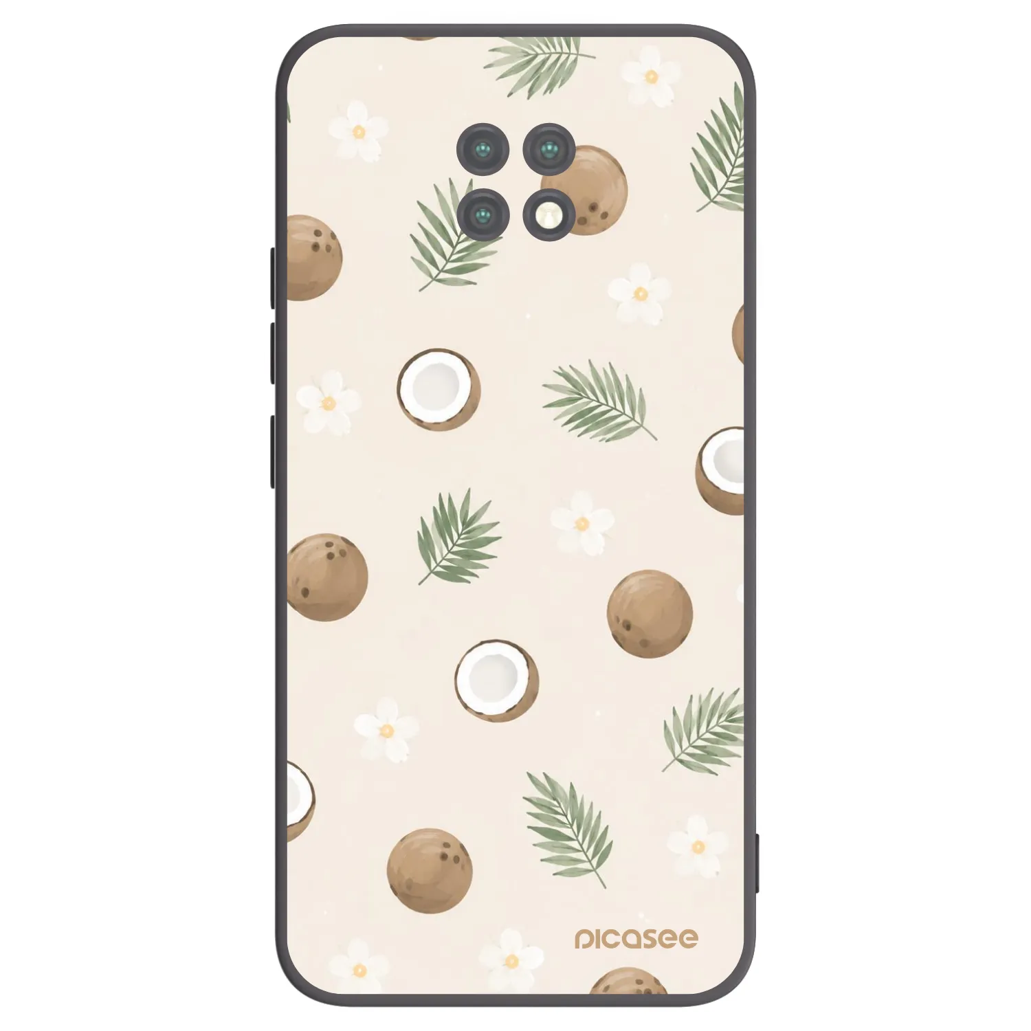 Picasee silikonowe czarne etui na Xiaomi Redmi Note 9T - Coconut Breeze