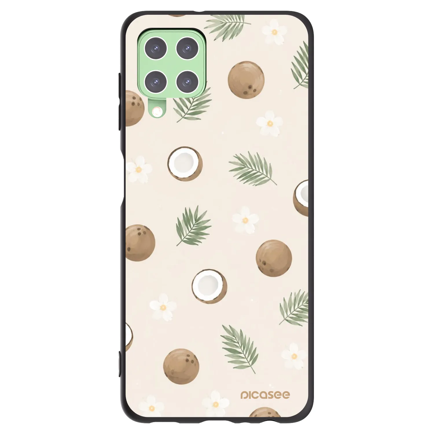 Picasee silikonowe czarne etui na Samsung Galaxy A22 A225F 4G - Coconut Breeze
