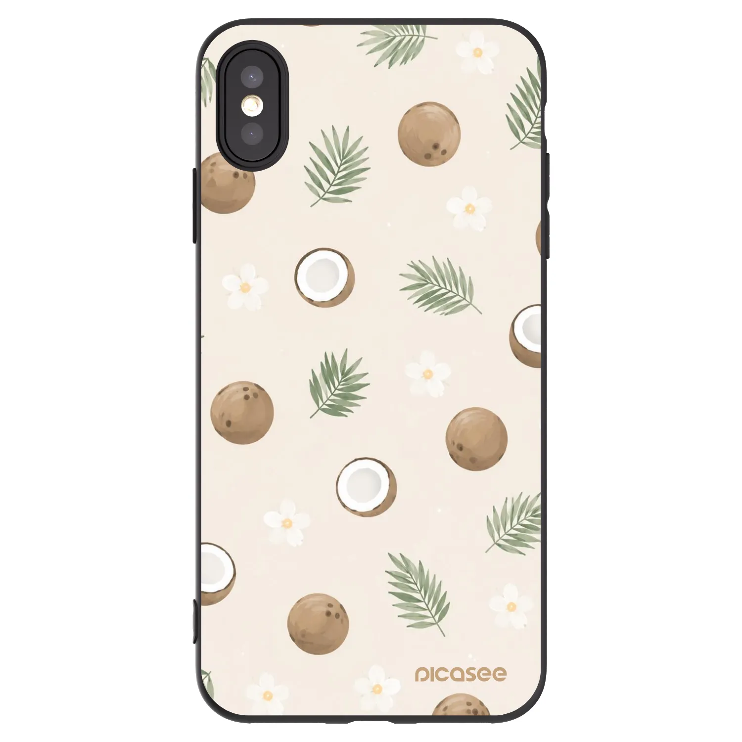 Picasee silikonowe czarne etui na Apple iPhone XS Max - Coconut Breeze