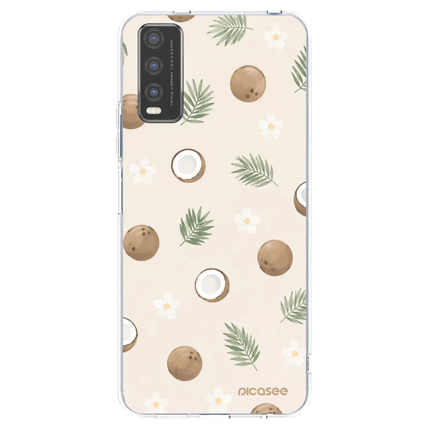 Picasee silikonowe przeźroczyste etui na Vivo Y20s - Coconut Breeze