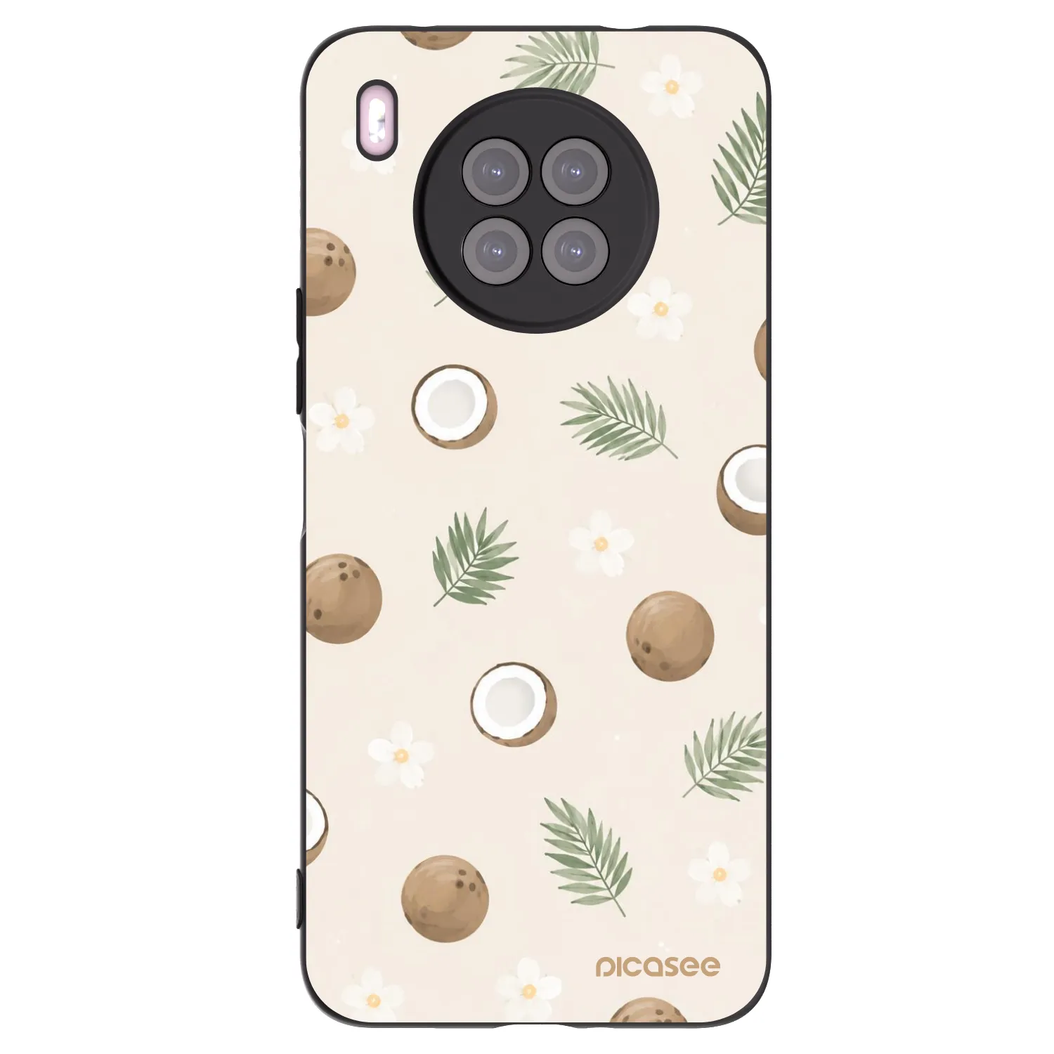 Picasee silikonowe czarne etui na Huawei Nova 8i - Coconut Breeze