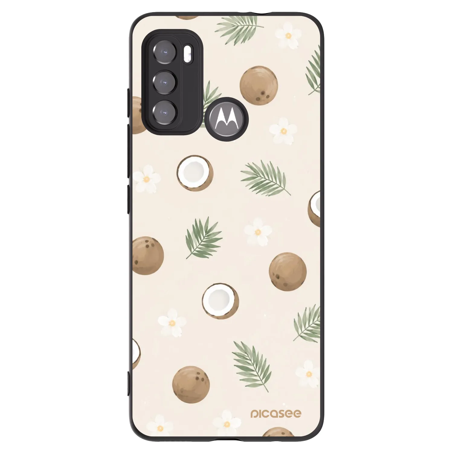 Picasee silikonowe czarne etui na Motorola Moto G60 - Coconut Breeze