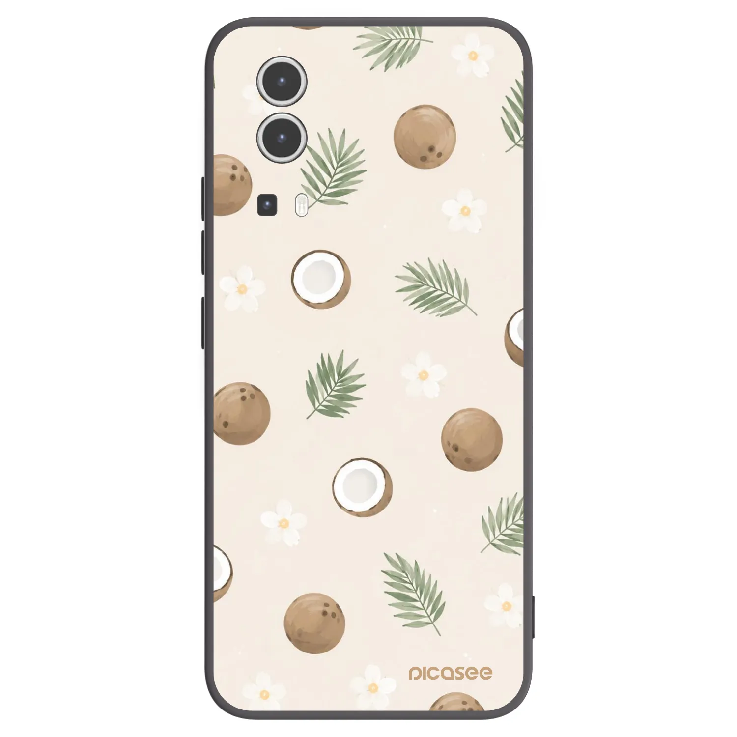 Picasee silikonowe czarne etui na Vivo Y72 5G - Coconut Breeze