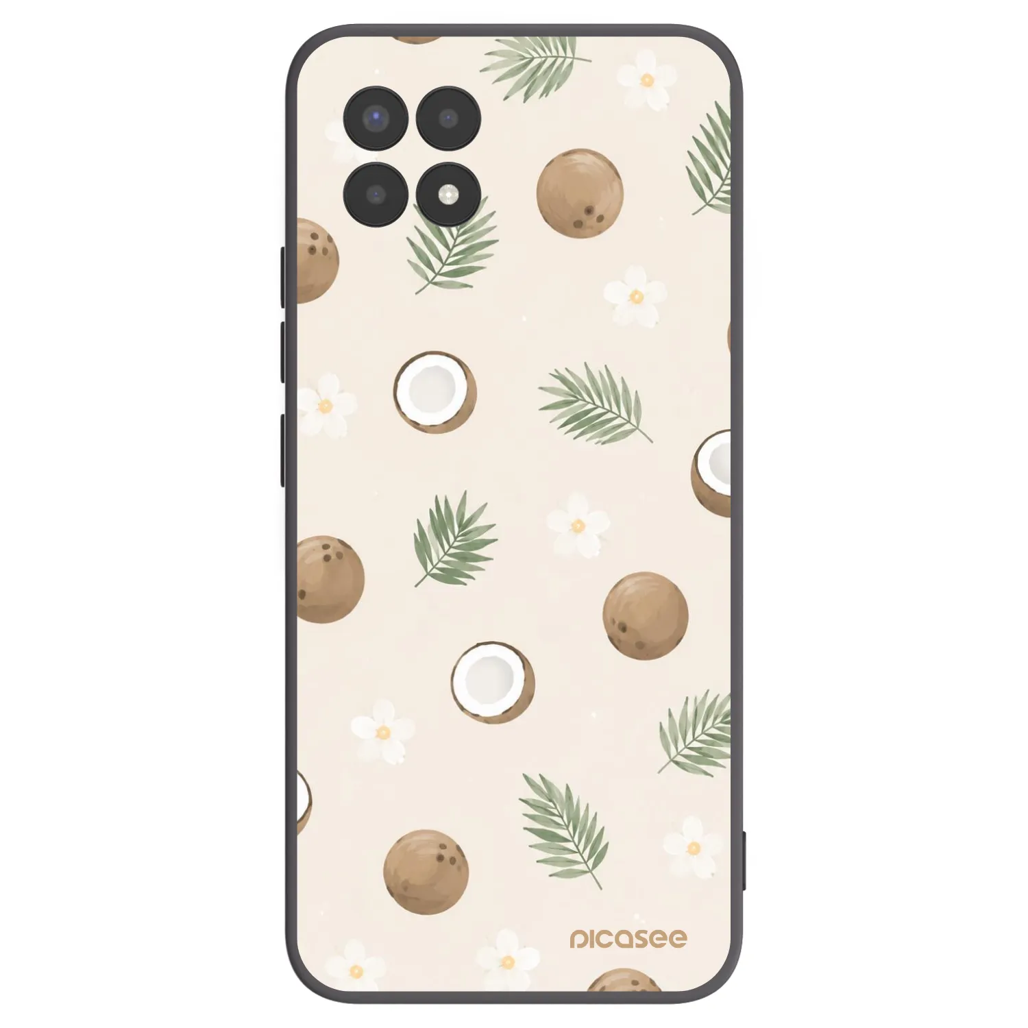 Picasee silikonowe czarne etui na Realme 8i - Coconut Breeze