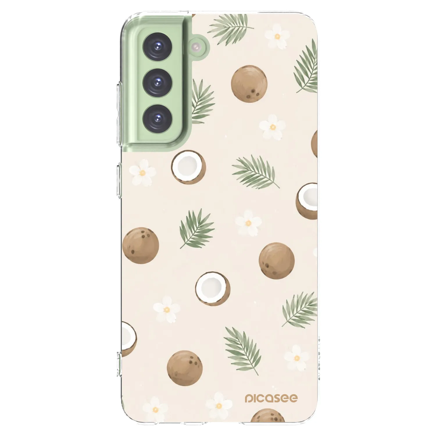 Picasee silikonowe przeźroczyste etui na Samsung Galaxy S21 FE 5G - Coconut Breeze