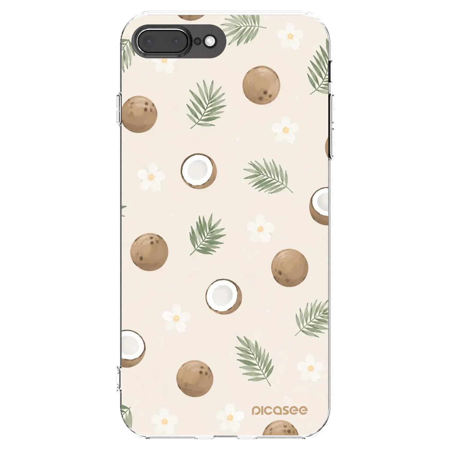 Picasee silikonowe przeźroczyste etui na Apple iPhone 7 Plus - Coconut Breeze