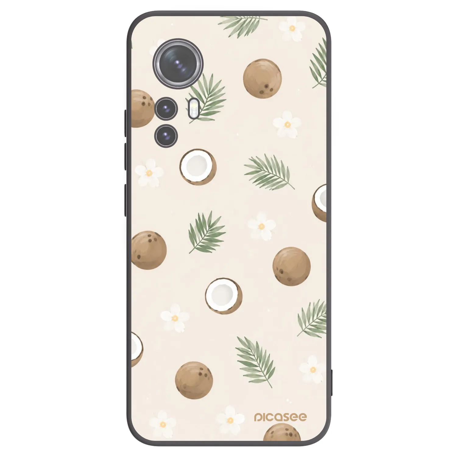 Picasee silikonowe czarne etui na Xiaomi 12 - Coconut Breeze