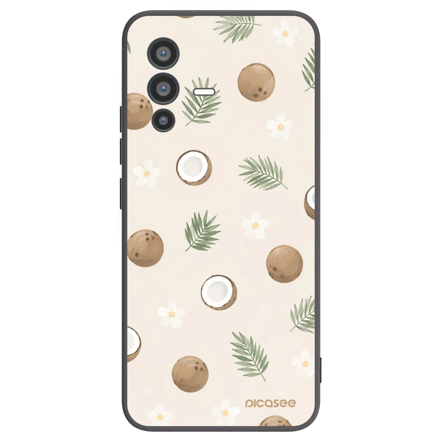 Picasee silikonowe czarne etui na Vivo V23 5G - Coconut Breeze