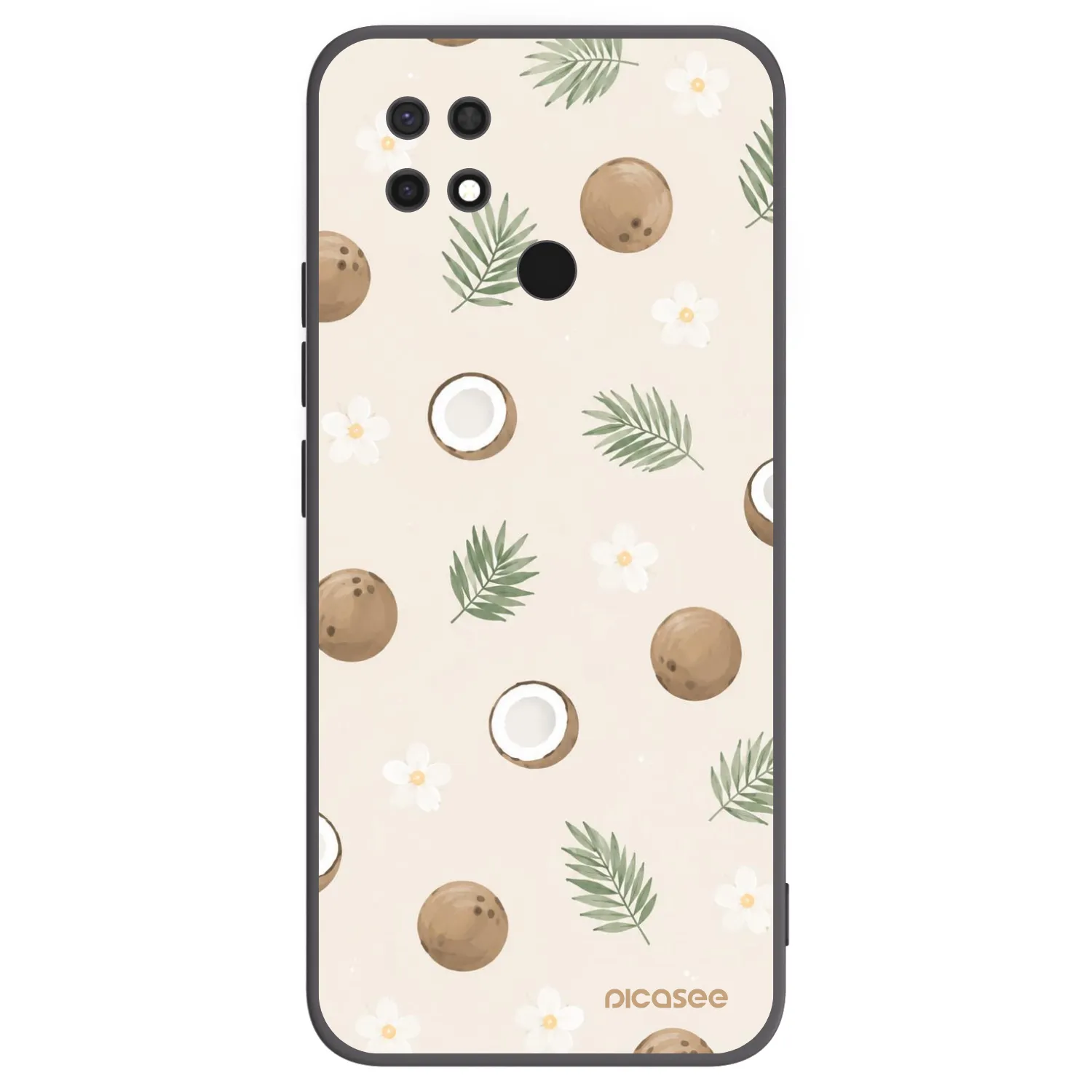 Picasee silikonowe czarne etui na Xiaomi Redmi 10C - Coconut Breeze