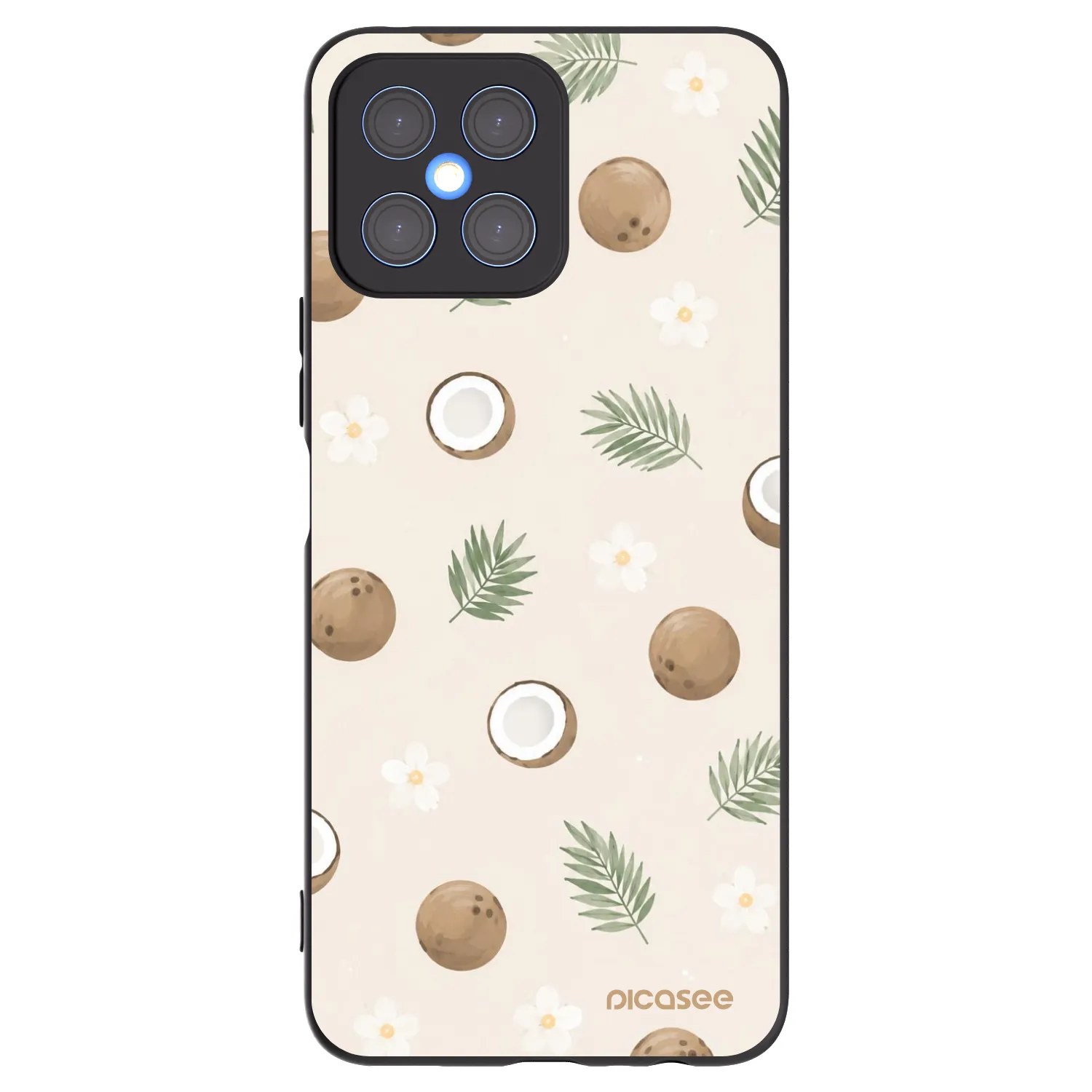 Picasee silikonowe czarne etui na Honor X8 4G - Coconut Breeze