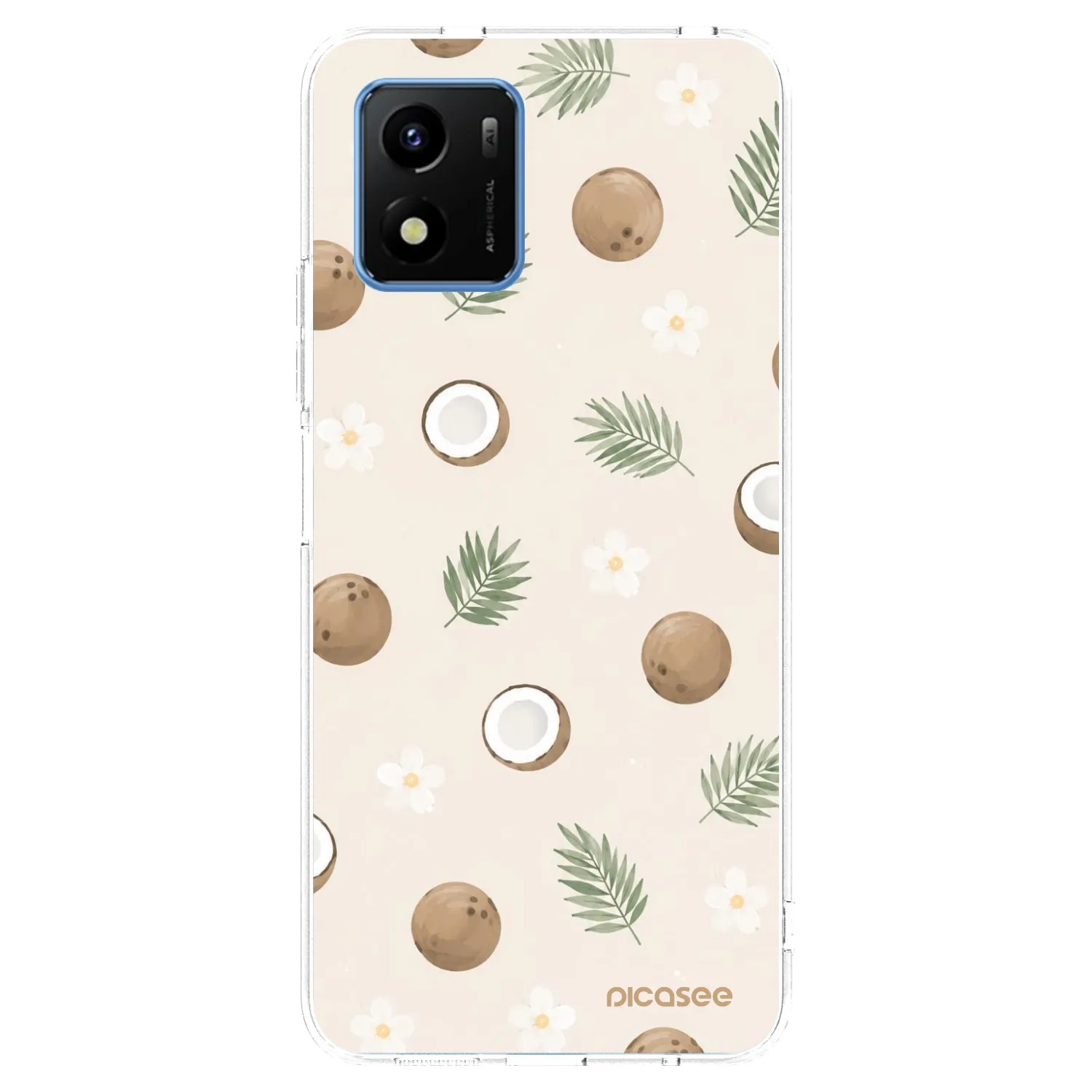 Picasee silikonowe przeźroczyste etui na Vivo Y01 - Coconut Breeze