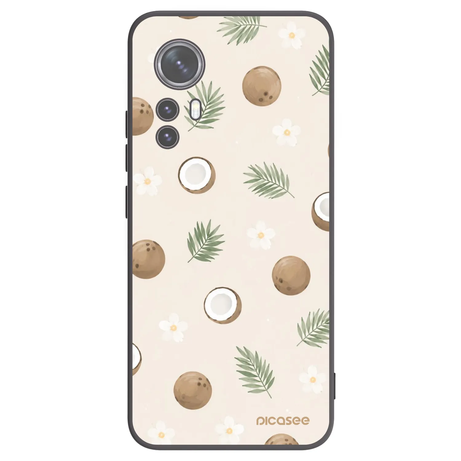 Picasee silikonowe czarne etui na Xiaomi 12X - Coconut Breeze