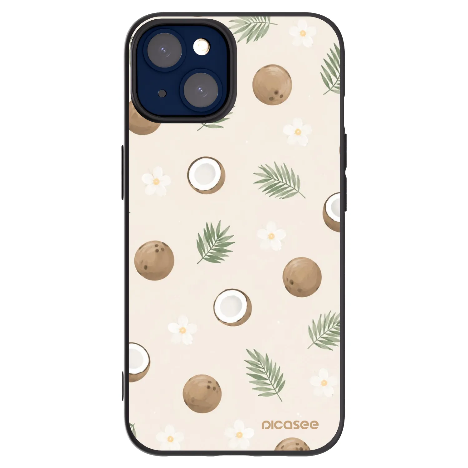 Picasee silikonowe czarne etui na Apple iPhone 14 - Coconut Breeze