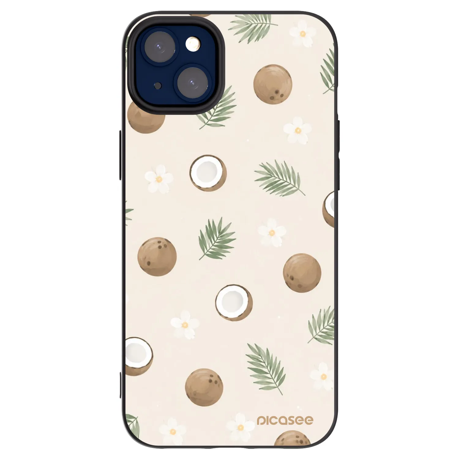 Picasee silikonowe czarne etui na Apple iPhone 14 Plus - Coconut Breeze