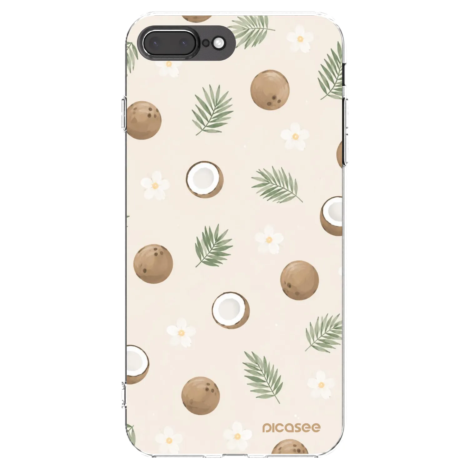 Picasee silikonowe przeźroczyste etui na Apple iPhone 8 Plus - Coconut Breeze