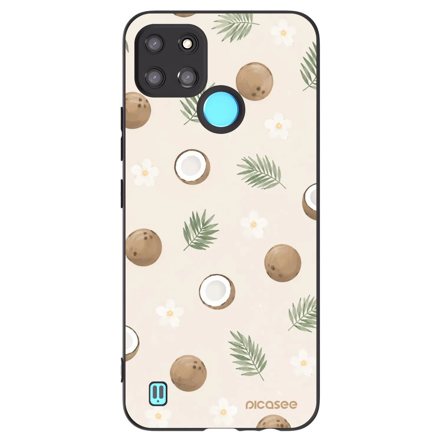 Picasee silikonowe czarne etui na Realme C21Y - Coconut Breeze