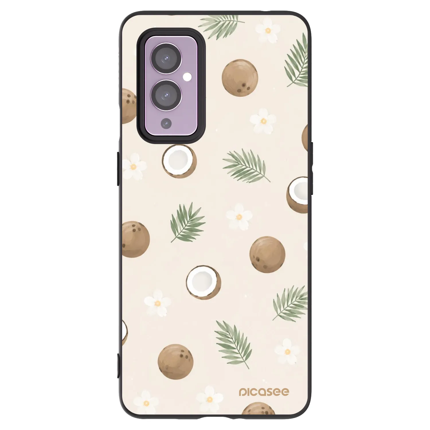 Picasee silikonowe czarne etui na OnePlus 9 - Coconut Breeze