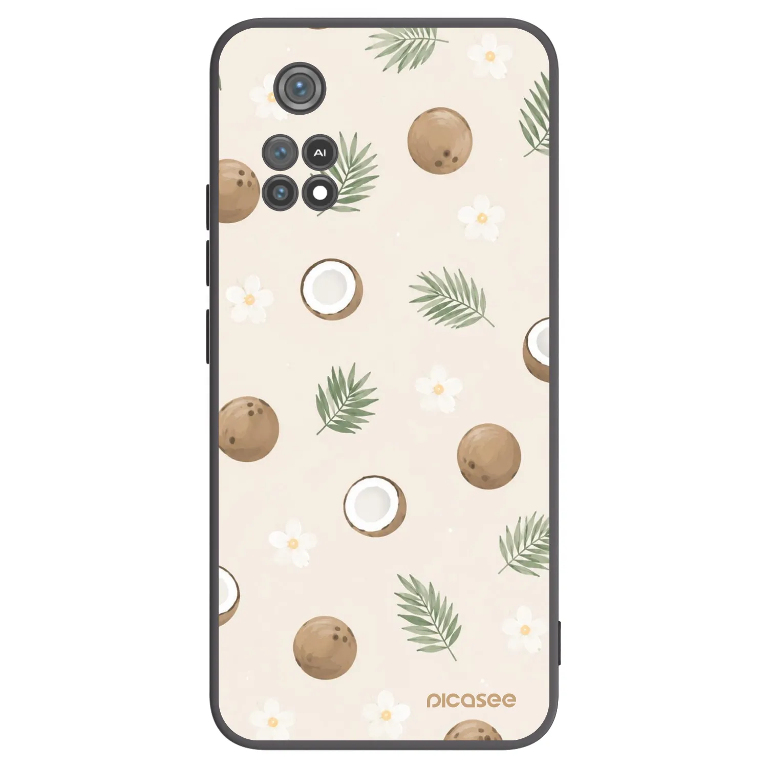 Picasee silikonowe czarne etui na Xiaomi Poco M4 Pro - Coconut Breeze