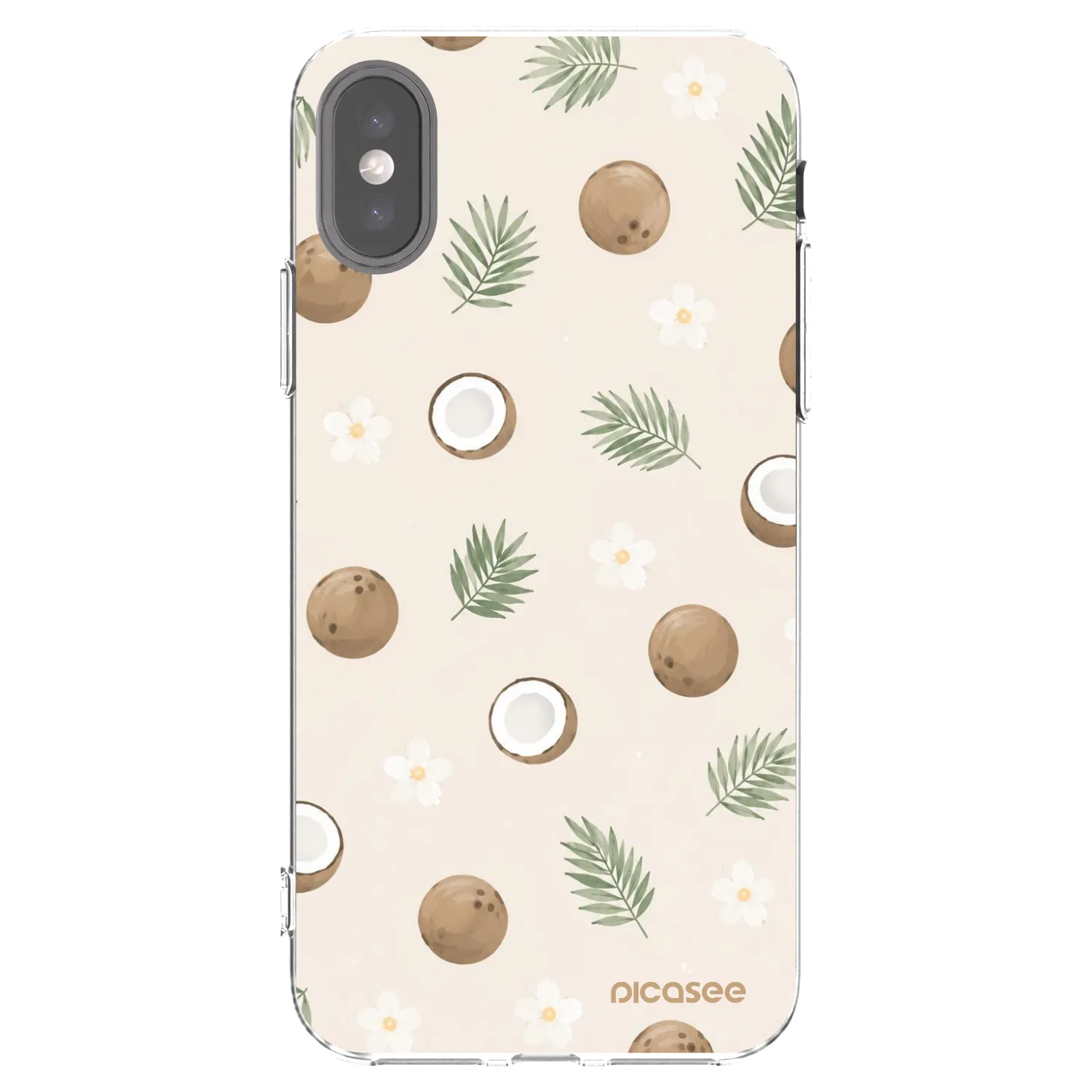 Picasee silikonowe przeźroczyste etui na Apple iPhone X/XS - Coconut Breeze