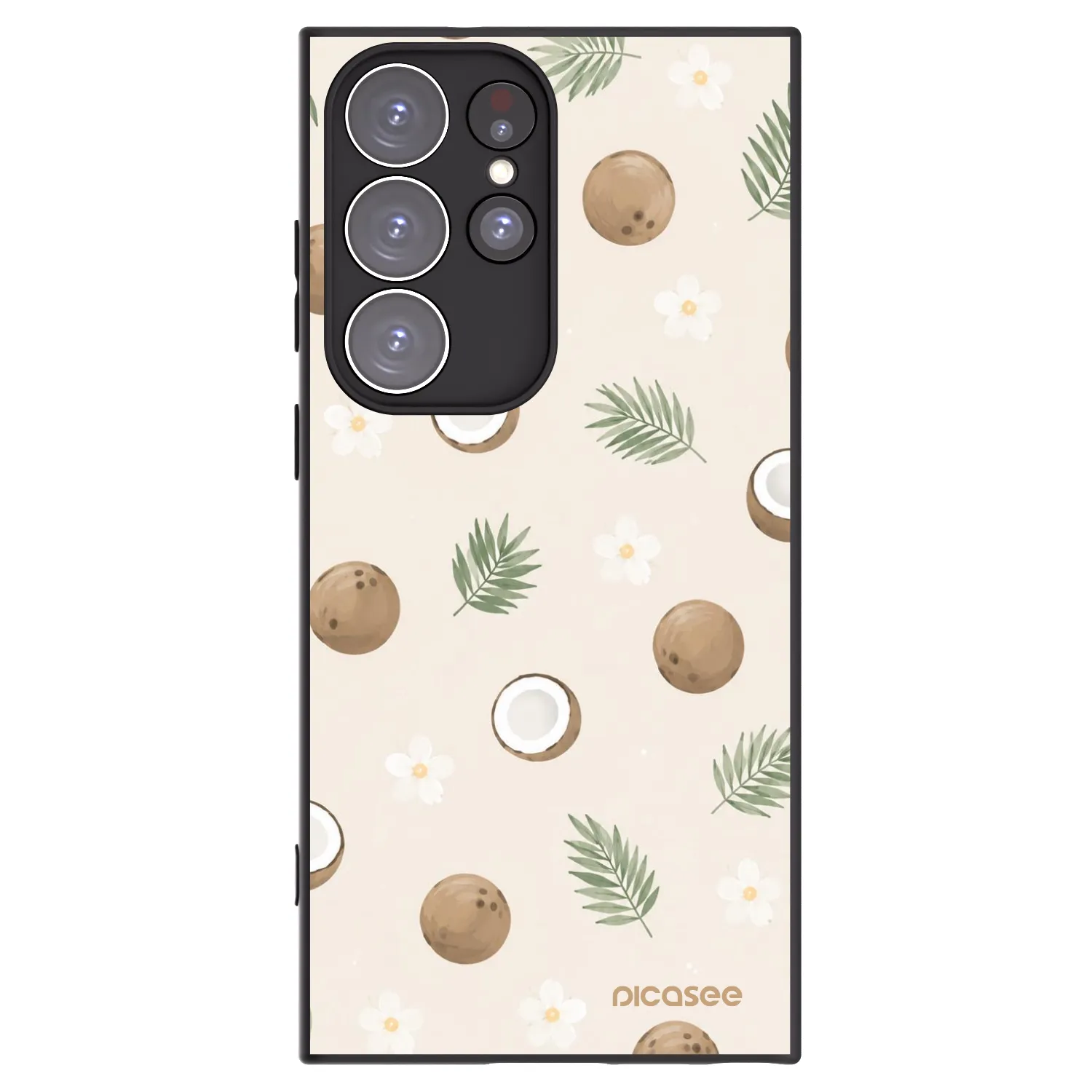 Picasee silikonowe czarne etui na Samsung Galaxy S23 Ultra 5G - Coconut Breeze