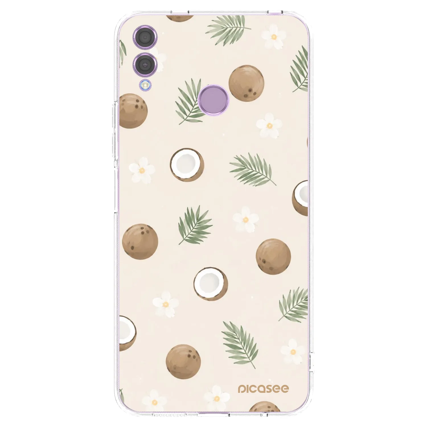 Picasee silikonowe przeźroczyste etui na Honor 8X - Coconut Breeze