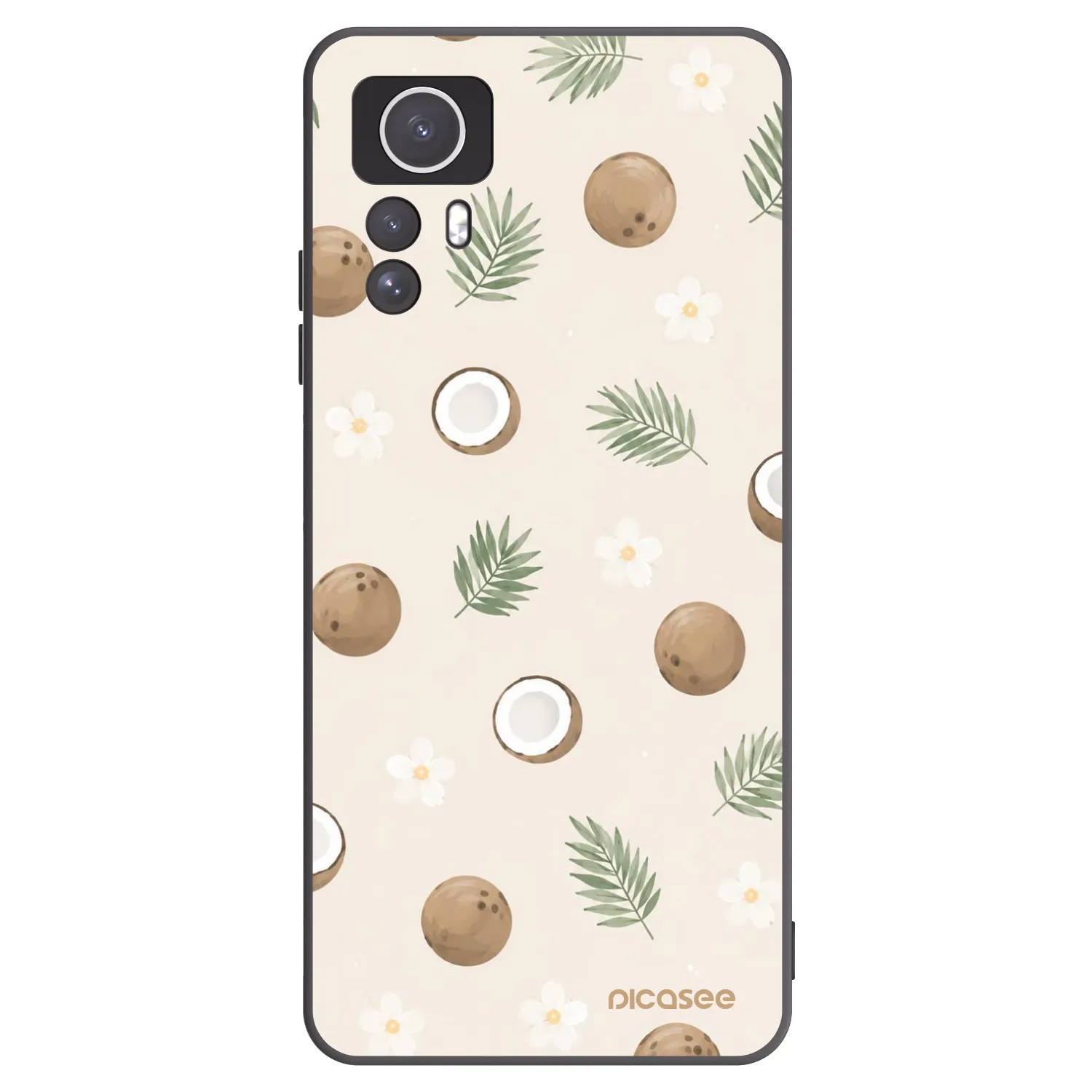 Picasee silikonowe czarne etui na Xiaomi Redmi Note 12S - Coconut Breeze