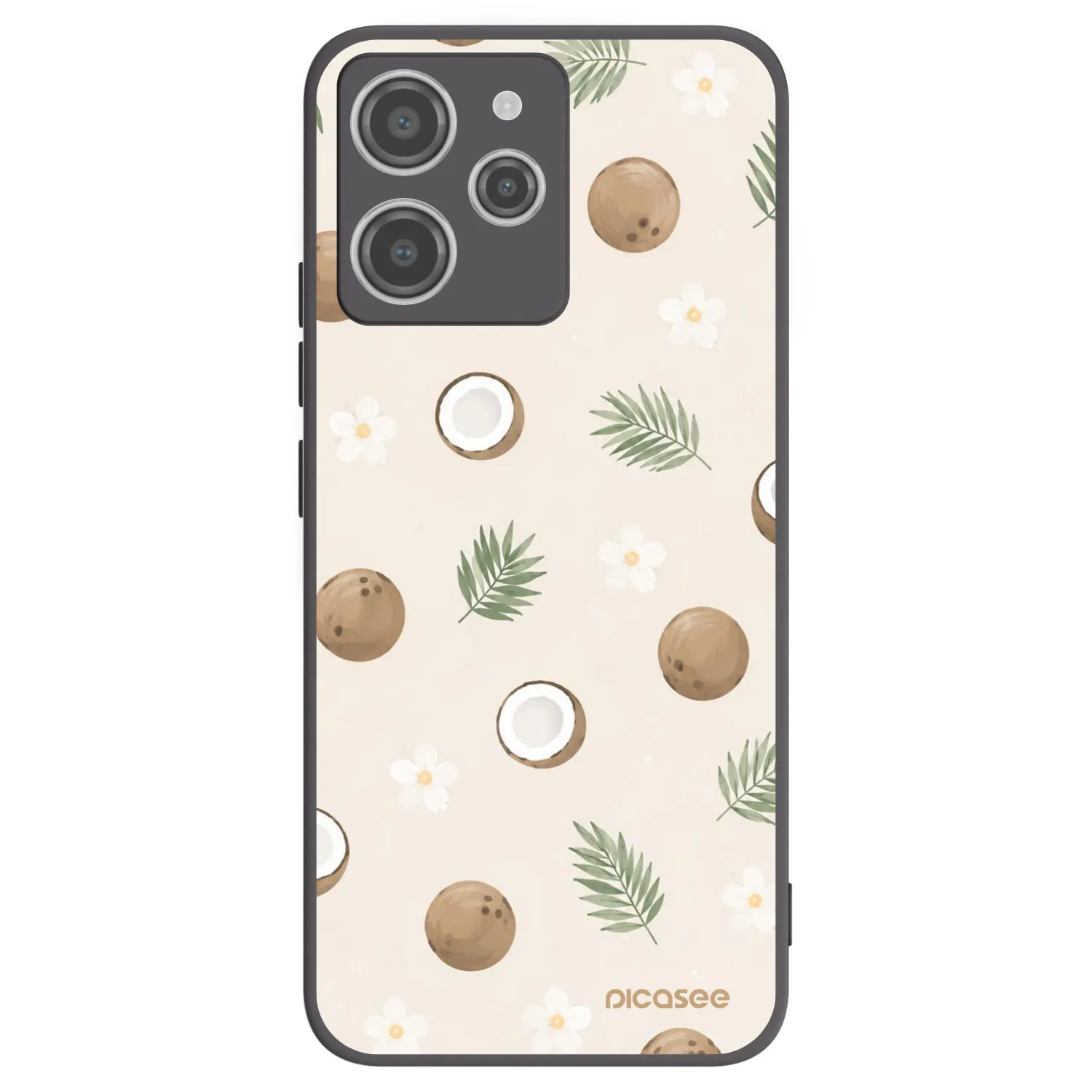 Picasee silikonowe czarne etui na Xiaomi Redmi 12 4G - Coconut Breeze