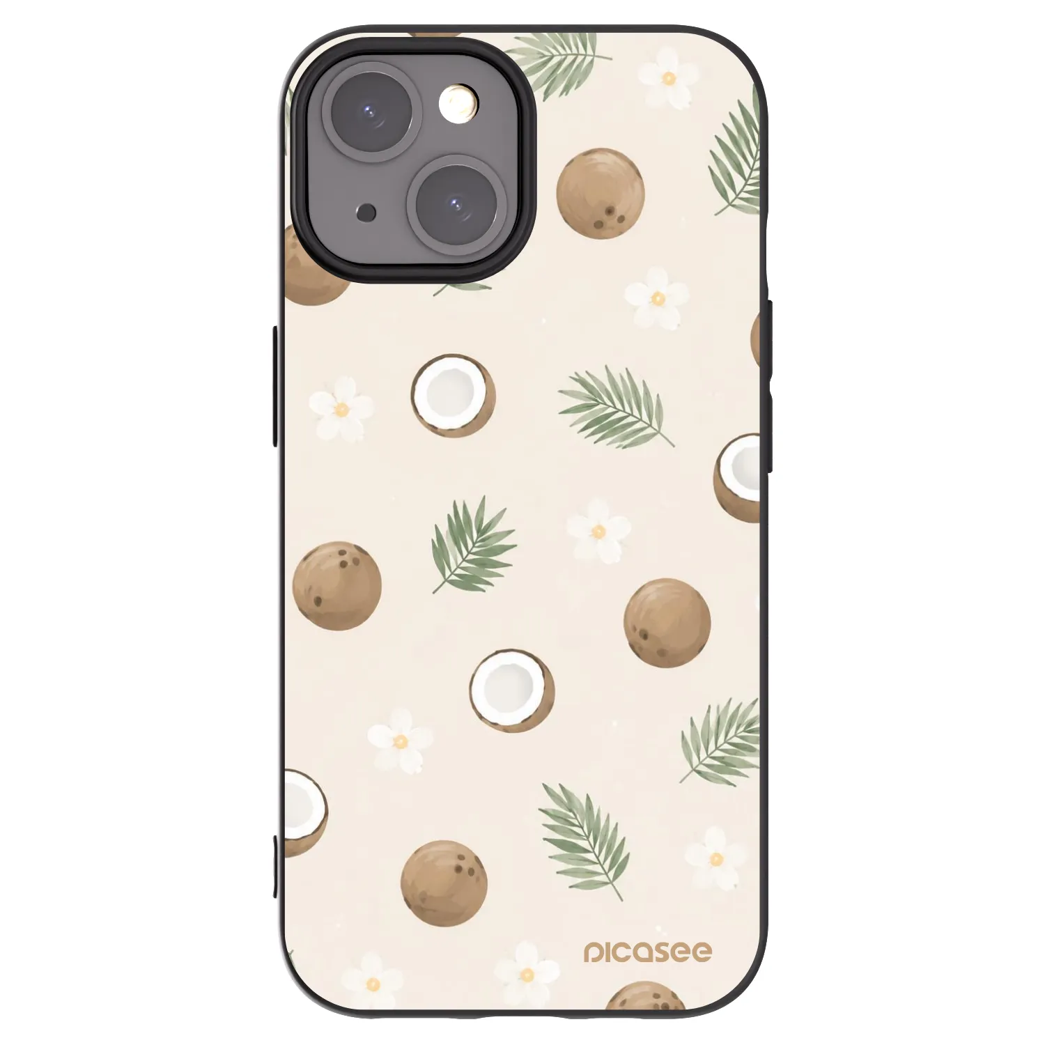 Picasee silikonowe czarne etui na Apple iPhone 15 - Coconut Breeze