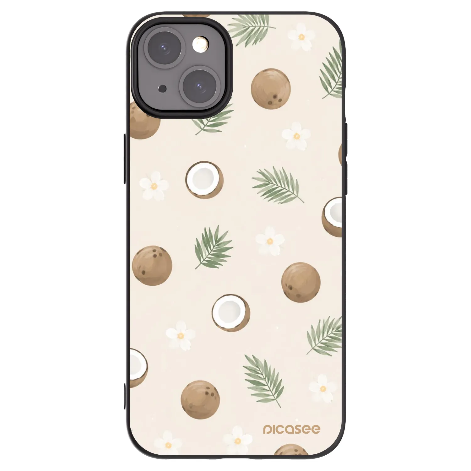 Picasee silikonowe czarne etui na Apple iPhone 15 Plus - Coconut Breeze