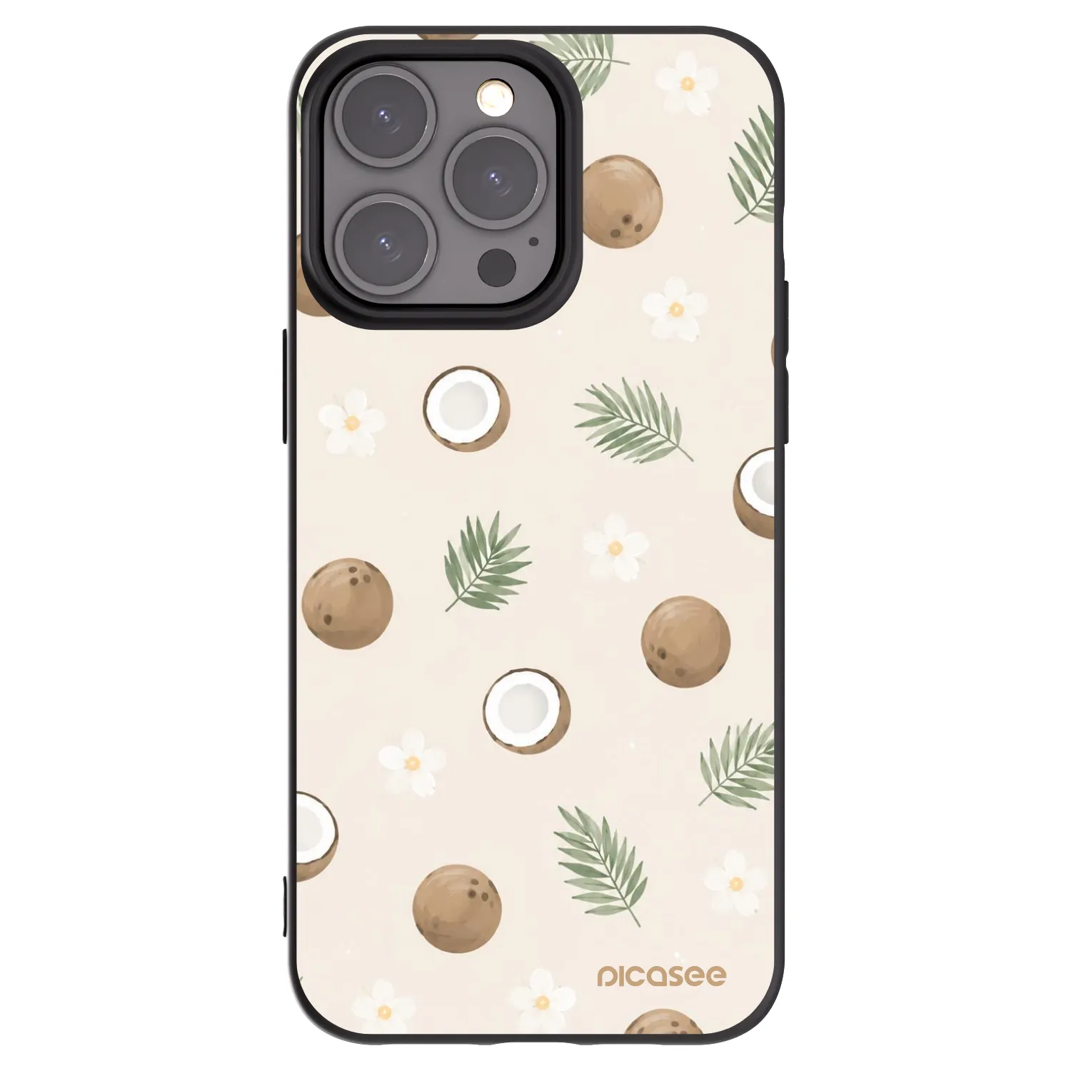 Picasee silikonowe czarne etui na Apple iPhone 15 Pro Max - Coconut Breeze