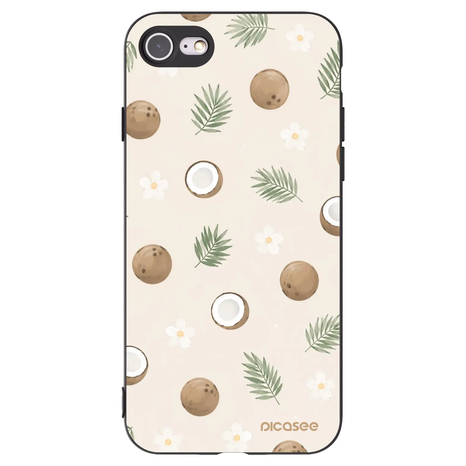 Picasee silikonowe czarne etui na Apple iPhone 7 - Coconut Breeze