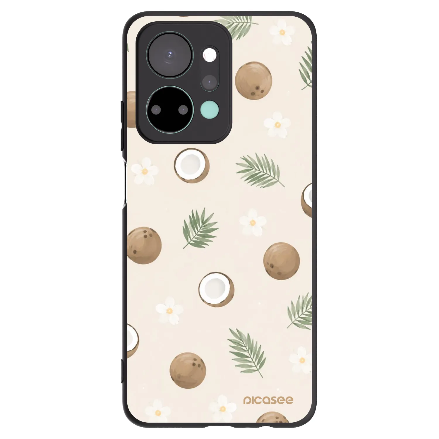 Picasee silikonowe czarne etui na Honor X7a - Coconut Breeze