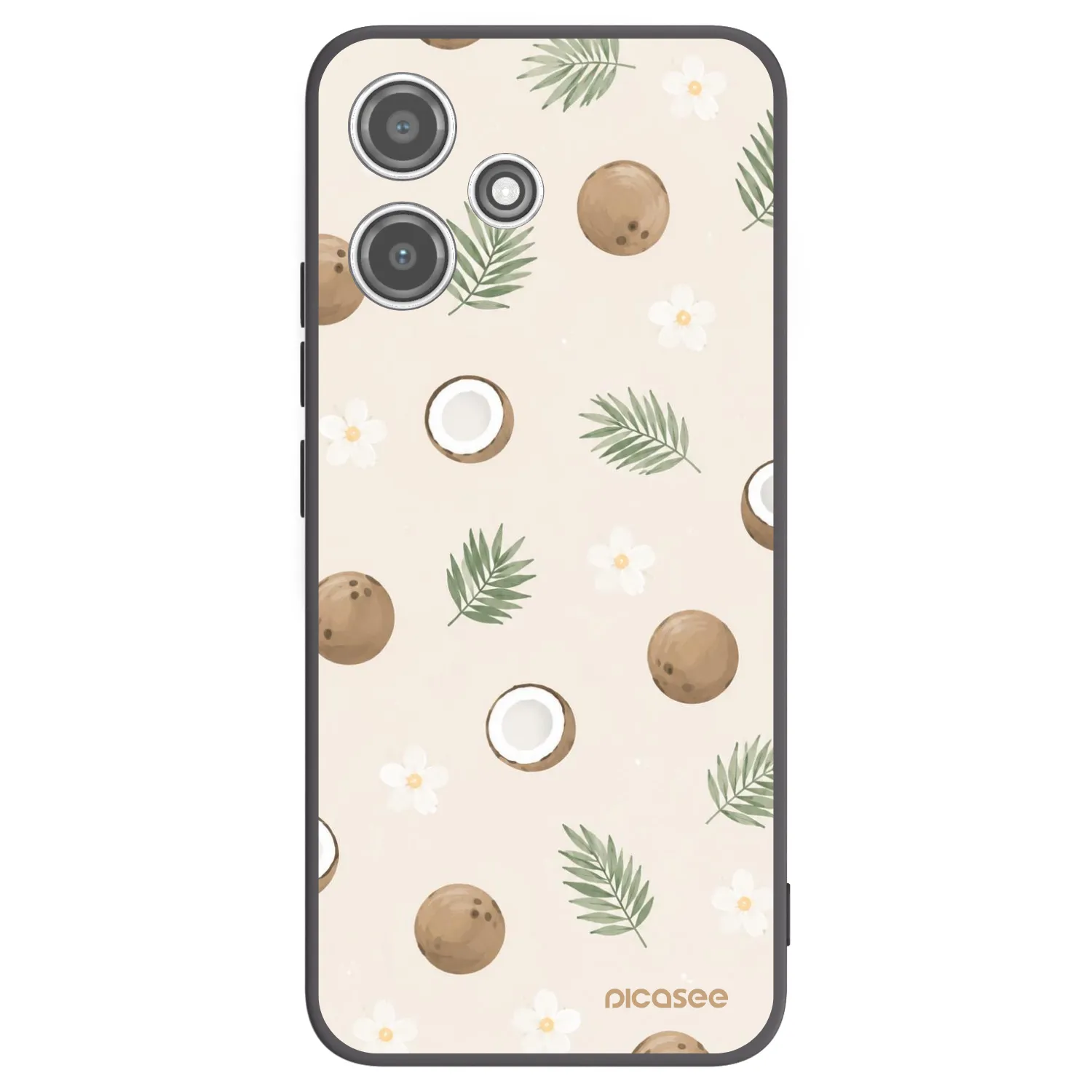 Picasee silikonowe czarne etui na Xiaomi Redmi 12 5G - Coconut Breeze