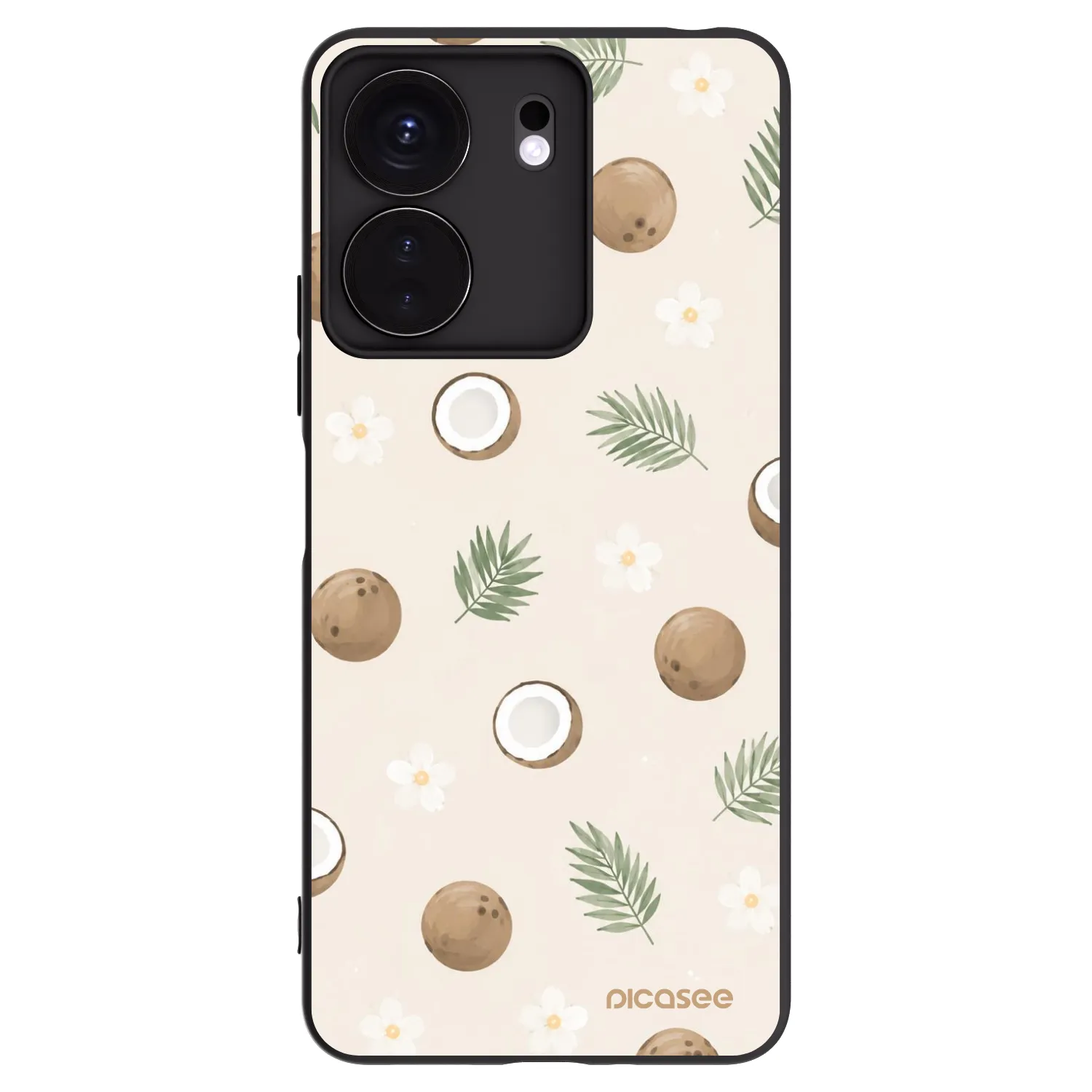 Picasee silikonowe czarne etui na Xiaomi Redmi 13C 4G - Coconut Breeze