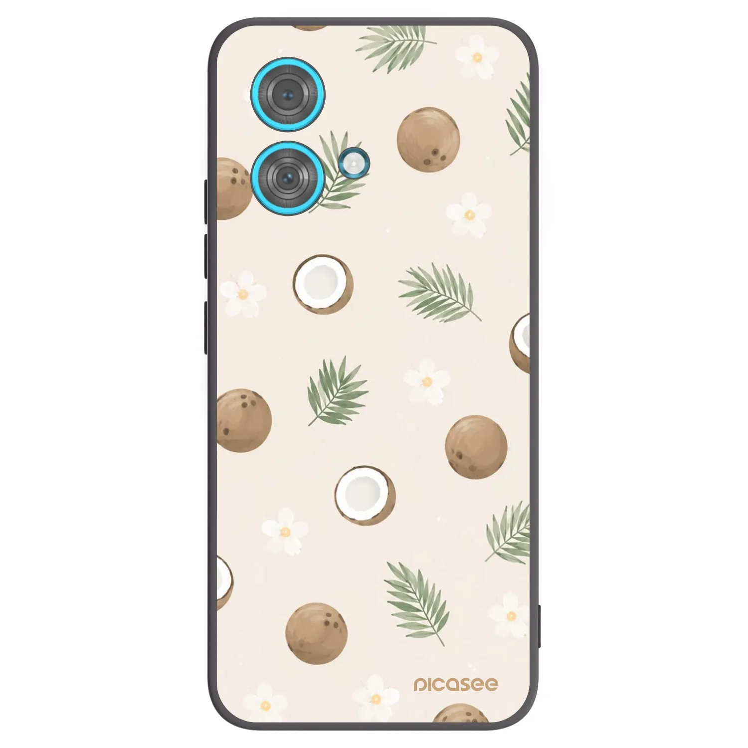 Picasee silikonowe czarne etui na Motorola Edge 40 Neo - Coconut Breeze