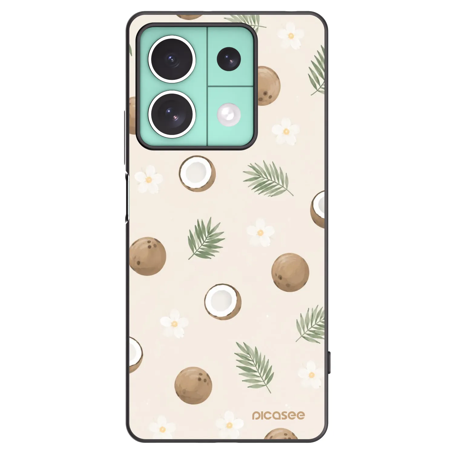 Picasee silikonowe czarne etui na Xiaomi Redmi Note 13 5G - Coconut Breeze