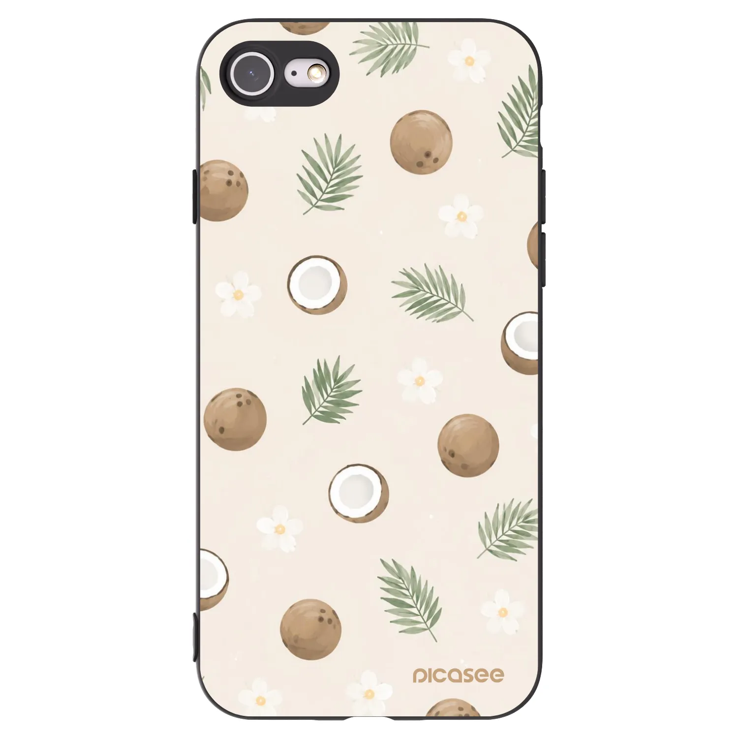 Picasee silikonowe czarne etui na Apple iPhone 8 - Coconut Breeze