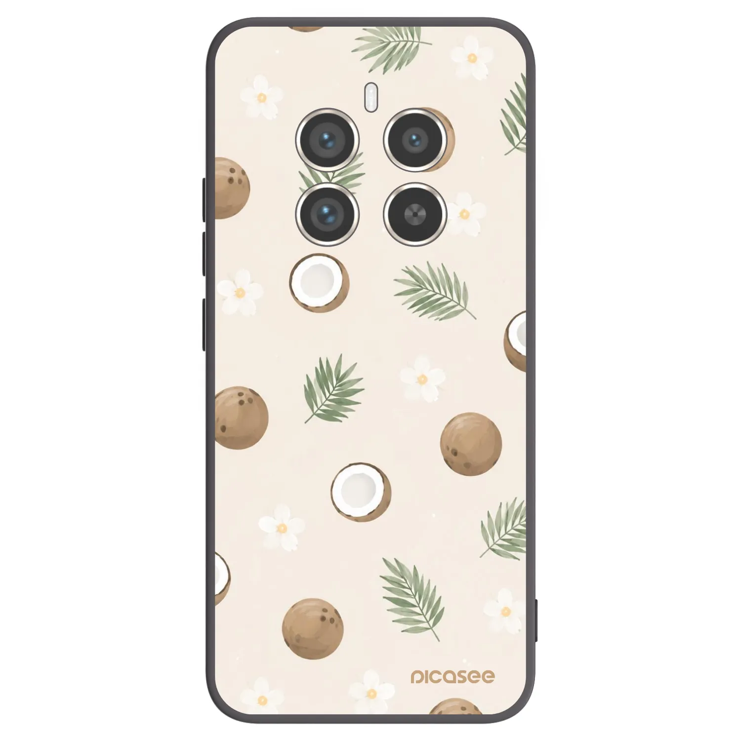 Picasee silikonowe czarne etui na Realme 12 Pro 5G - Coconut Breeze