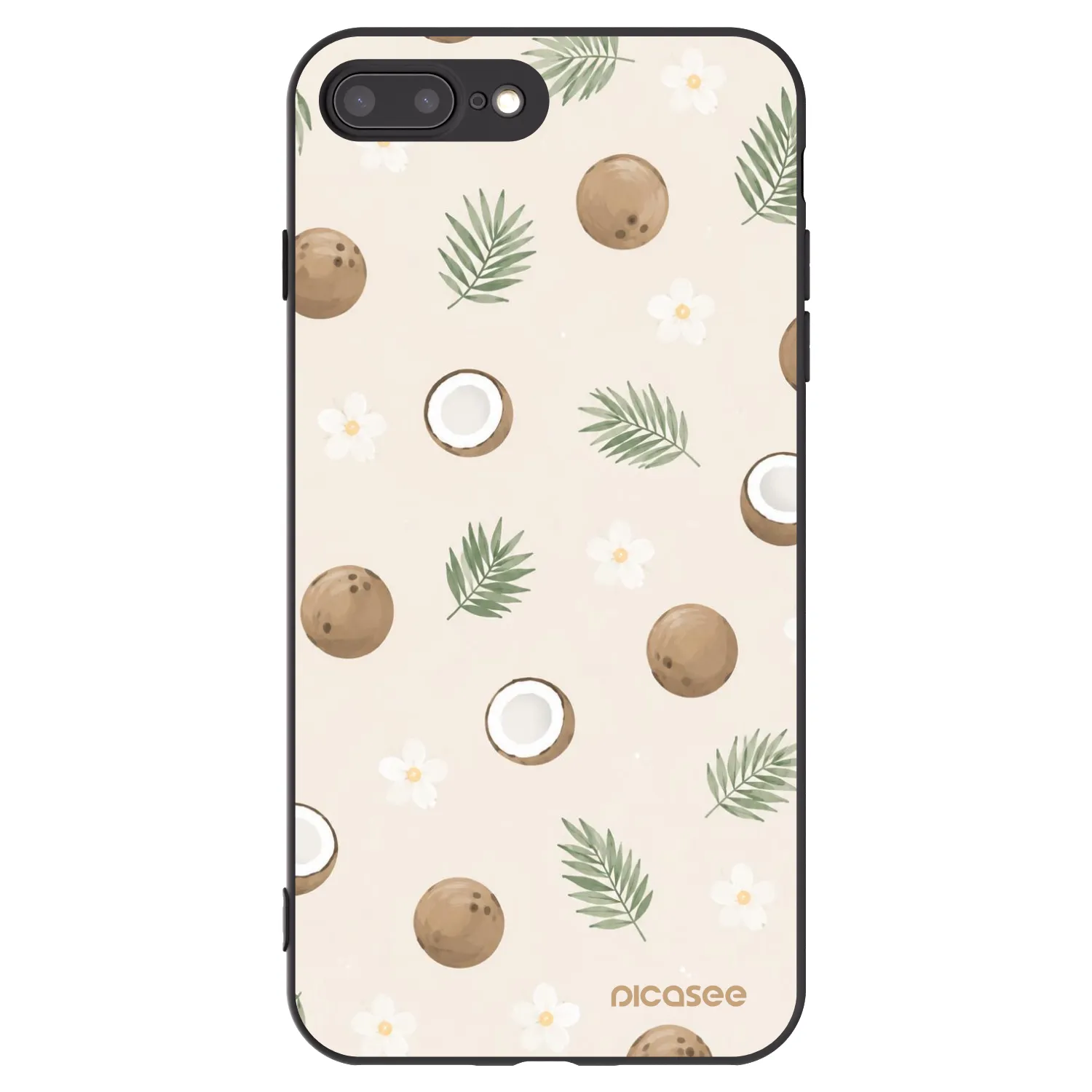 Picasee silikonowe czarne etui na Apple iPhone 8 Plus - Coconut Breeze